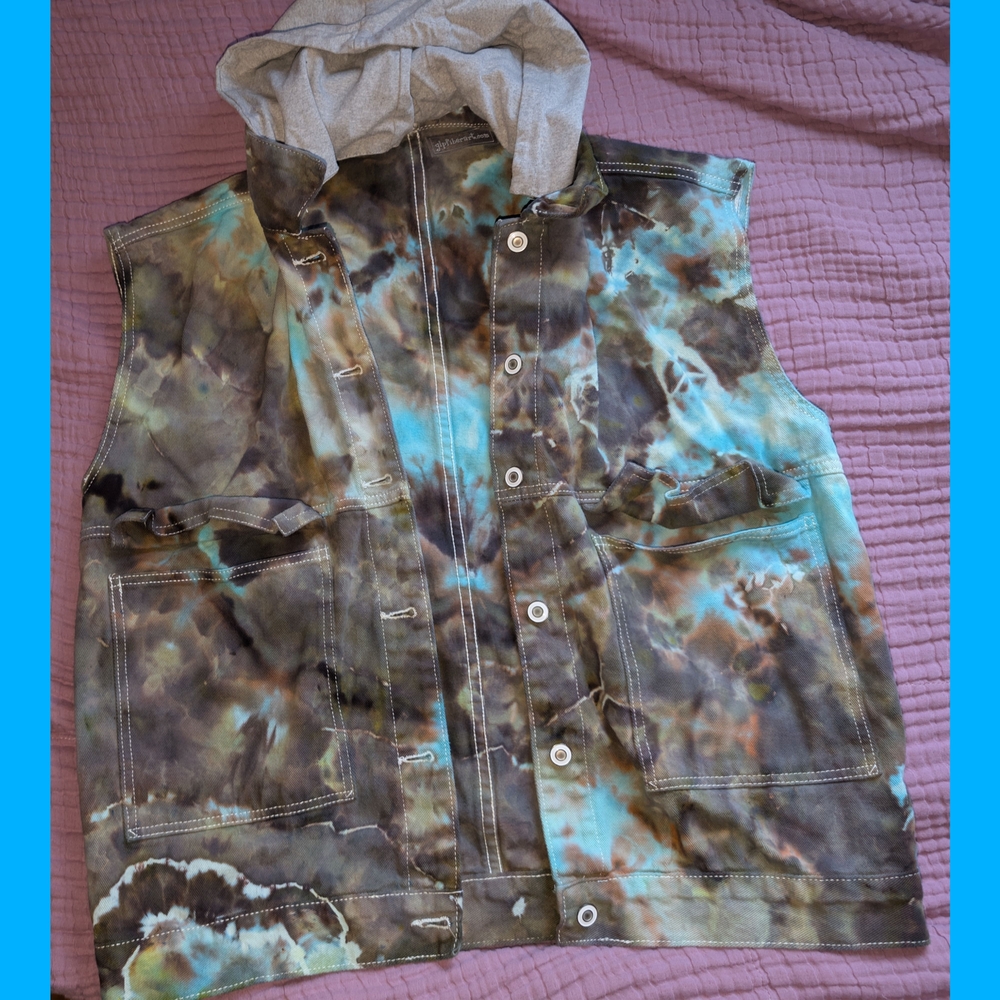 Tie Dye Hooded Vest - Medium